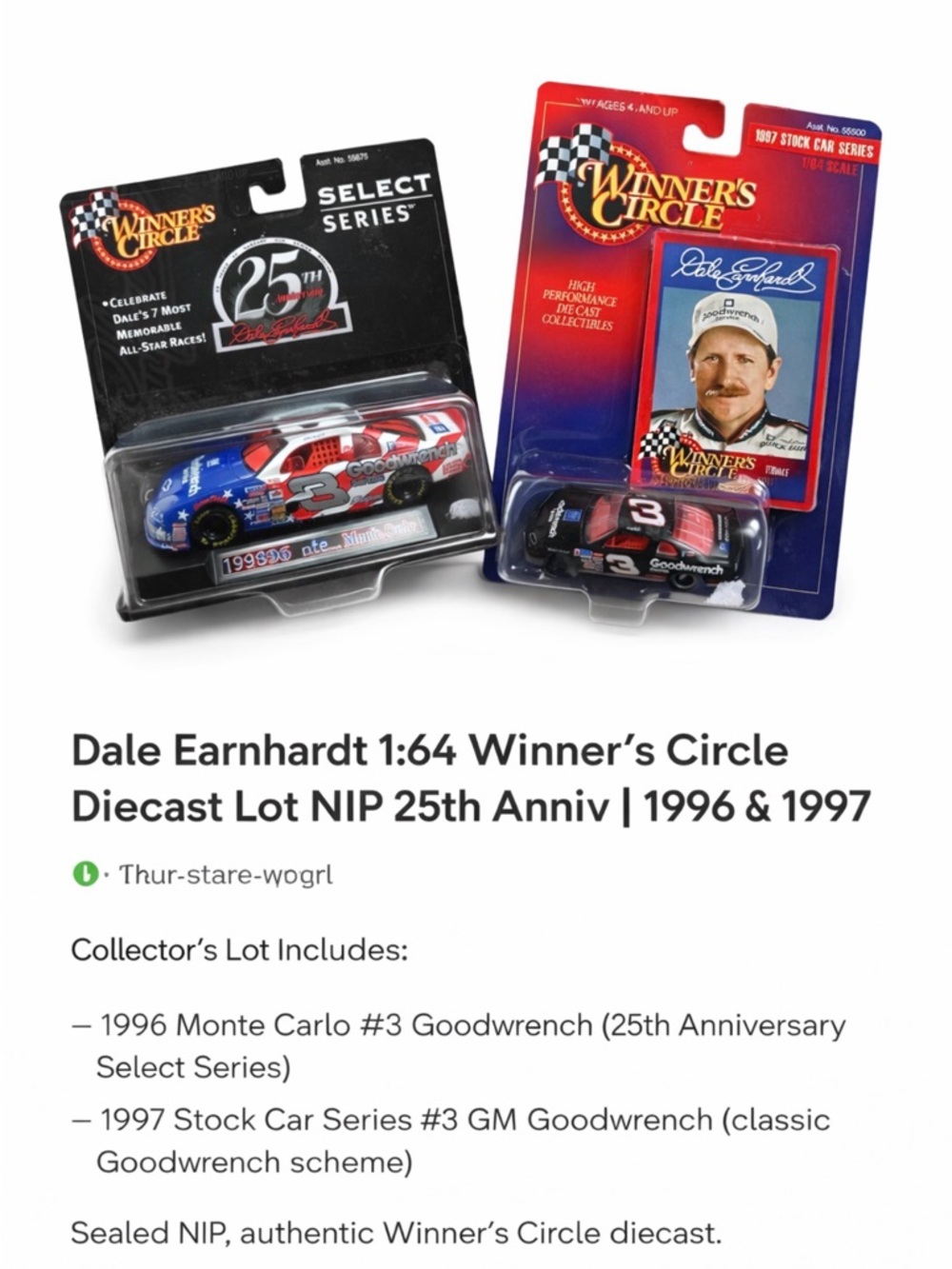 Dale Earnhardt #3 Winner’s Circle Lot 25th Anniv 1996 1997‎ NIP NASCAR